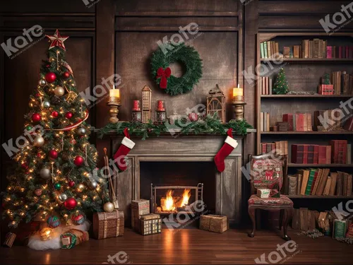 Holiday Backdrop - Santa’s Cozy Christmas Hearth
