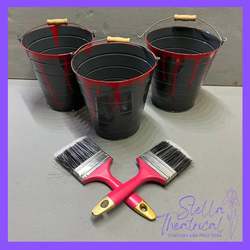 Red Paint Pots + Brushes