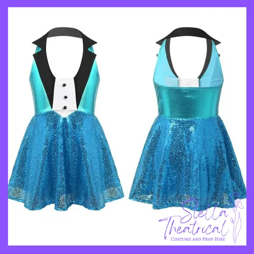 Halterneck Sequin Tuxedo Dress with Shorts