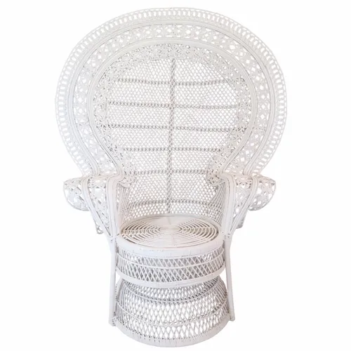 peacock chair white woven