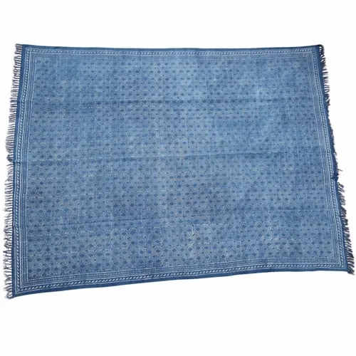 Rug indigo diamond with boarder