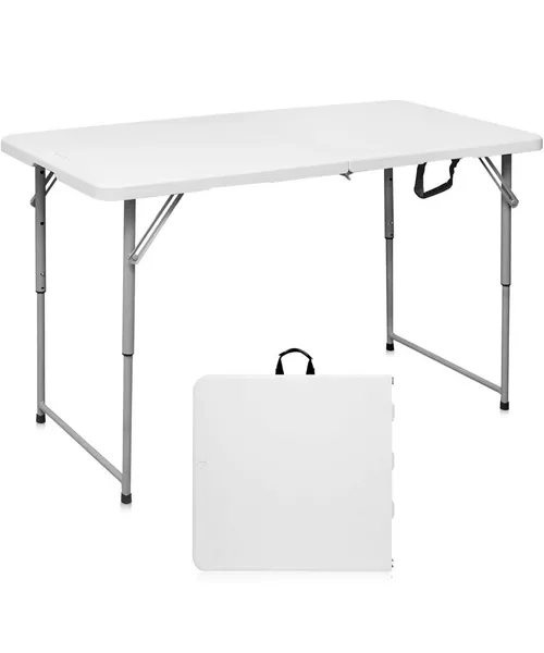 Adjustable-Height 4FT Folding Utility Table