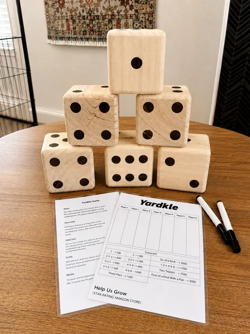 Yardkle Giant Wooden Dice Game