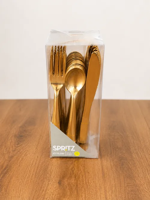 Gold Disposable Cutlery Set (60 Pieces)