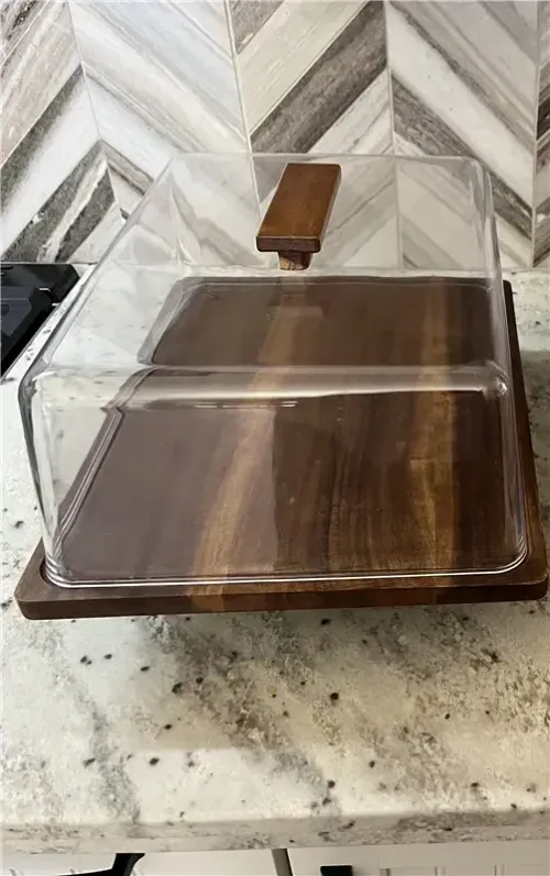 Wooden Display Tray with Clear Dome Cover