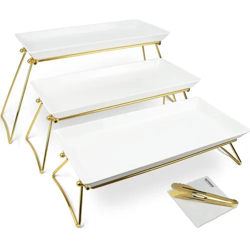3 Tier Serving Trays - Gold ( 24x22x9.8 in) 