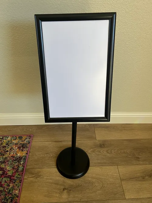 Black Pedestal Sign Stand with 8.5