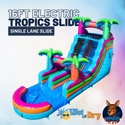16FT Electric Tropics Single Lane Slide