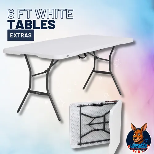 6' White Tables