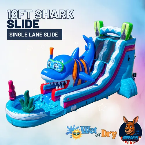 18ft Shark Single Lane Slide