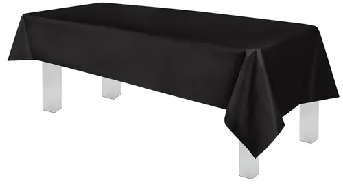 Premium Rectangle Disposable Plastic Tablecloth -Black