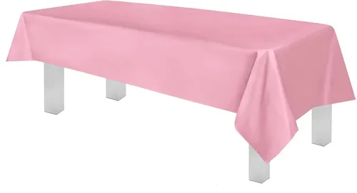 Premium Rectangle Disposable Plastic Tablecloth - Pink