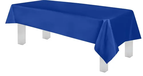 Premium Rectangle Disposable Plastic Tablecloth -Blue