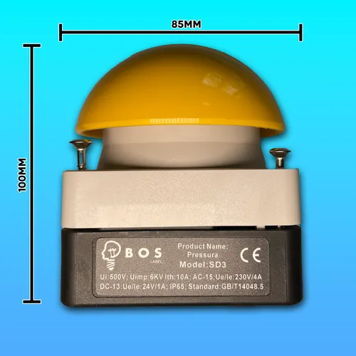 Slagdrukknop leeg Rood-Zwart-Geel