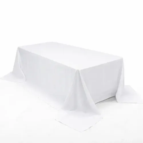 White Polyester Rectangle Tablecloth 108