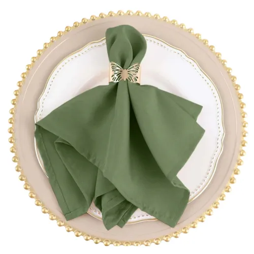 Olive Green Polyester Napkin 17