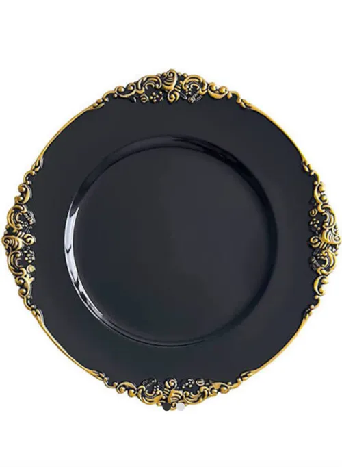 Black Antique Charger