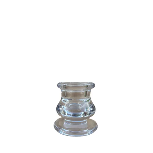 Clear Short Candlestick Holder