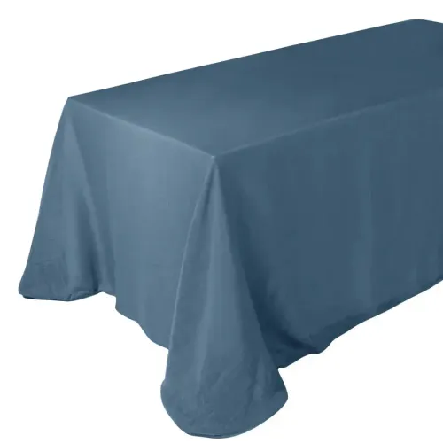 Blue Linen Rectangle Tablecloth 90