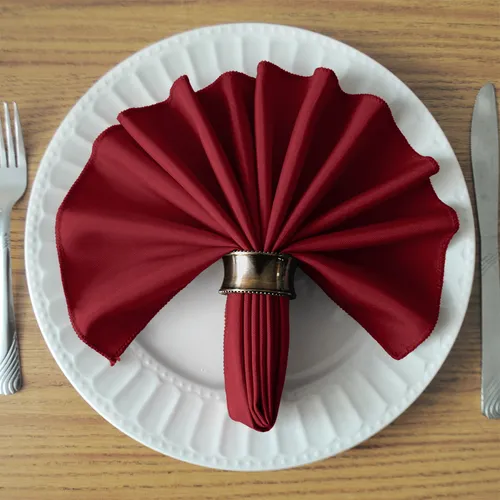 Dark Red Polyester Napkin 17