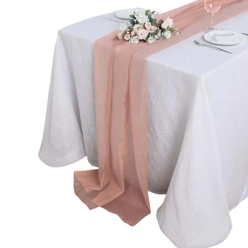 Dusty Rose Chiffon Runner