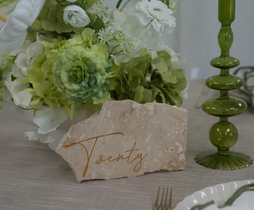 Tan Stone Table Number