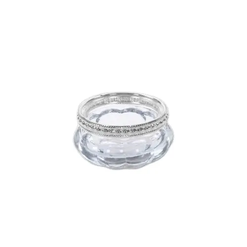 Silver Rim Antique Blossom Tealight Candle Holder