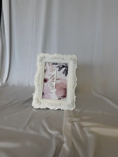 Dreamy Purples White Frame Table Number