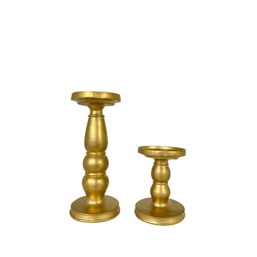 Gold Pillar Candle Holder