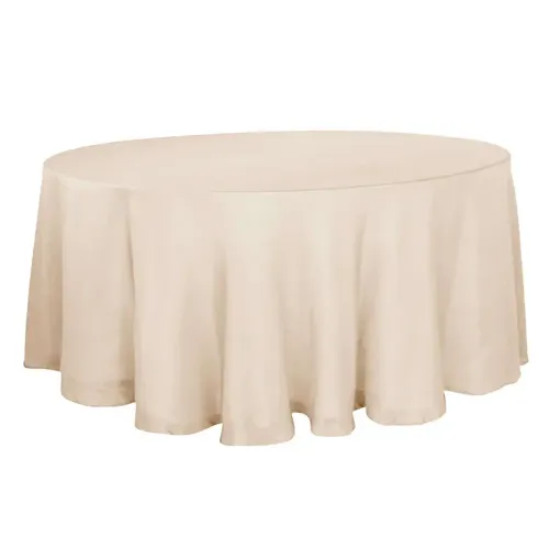 Beige Linen Round Tablecloth 120