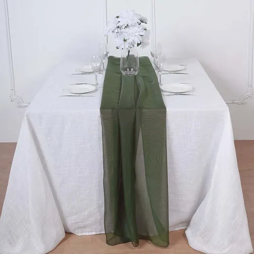 Olive Chiffon Runner