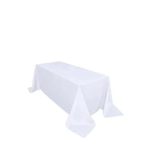White Polyester Rectangle Tablecloth 90