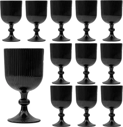 Black Vintage Glass Goblet