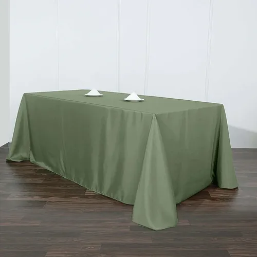 Olive Green Polyester Rectangle Tablecloth 90