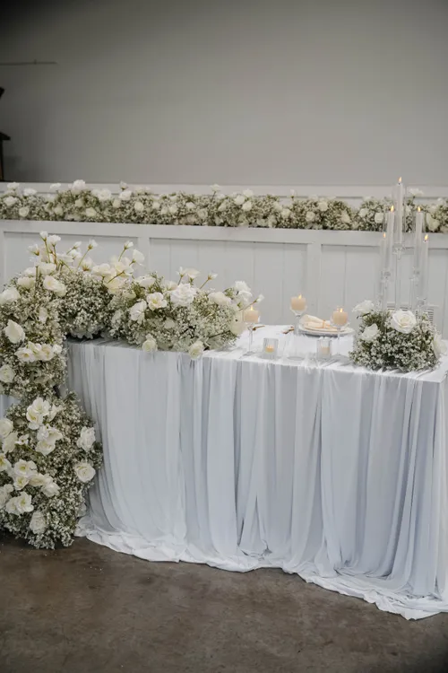 White Draped Tablecloth