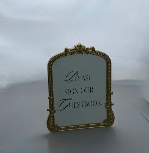 Gold Vintage Frame Guestbook Sign