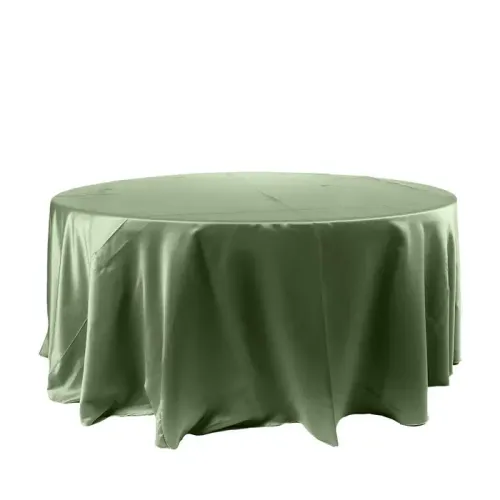 Dusty Sage Green Satin Round Tablecloth 120