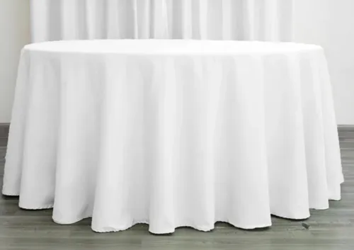 White Polyester Tablecloth (120