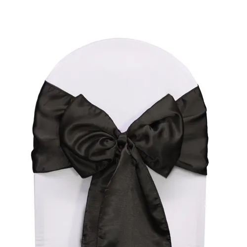 Black Satin Chair Sash