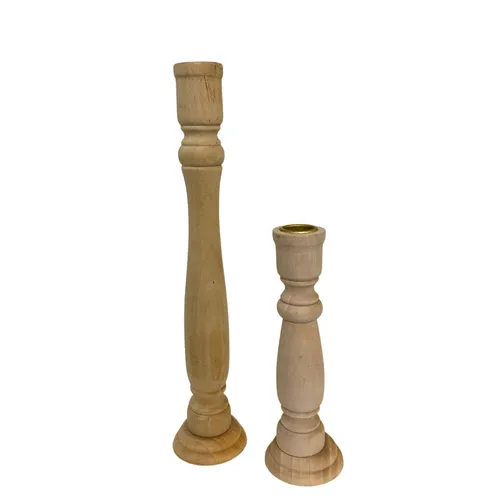Natural Wood Candlestick Holder