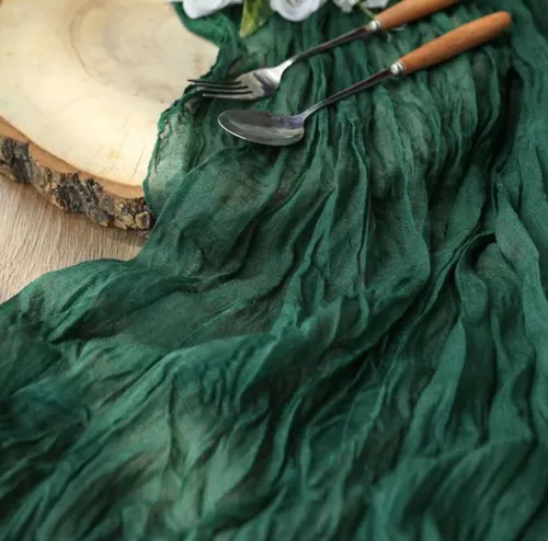 Hunter Green Cheesecloth Runner (10ft)