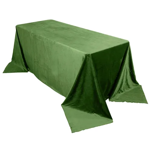 Olive Green Velvet Rectangle Tablecloth 90