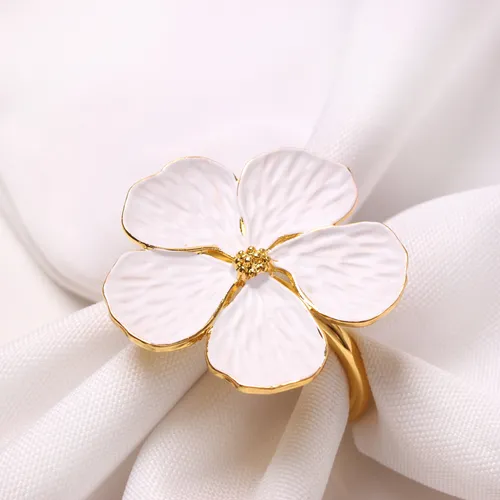 White Flower Napkin Ring