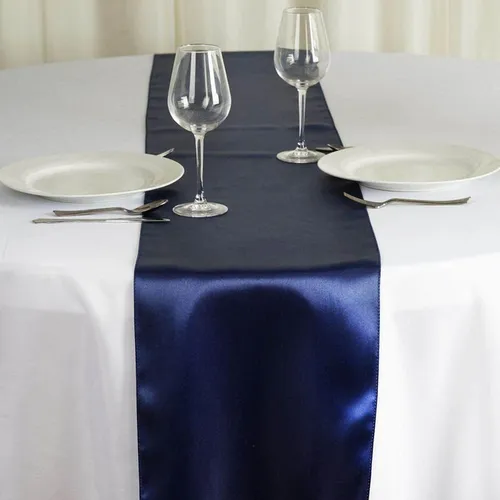 Bright Navy Blue Satin Runner