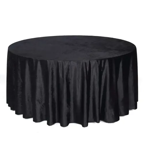 Black Velvet Round Tablecloth 120