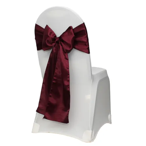 Burgundy Satin Chair Sash