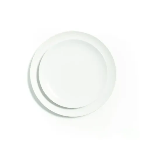 Modern White Coupe Plates - Dinner + Salad