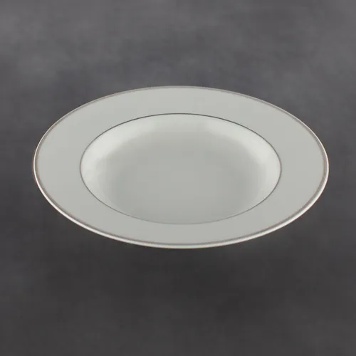 White Bowls with Platinum Rim