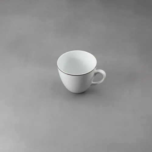 White Teacups with Platinum Rim