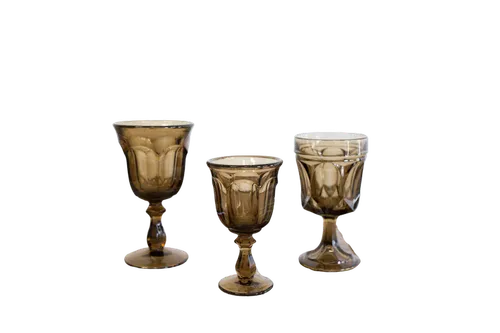 Assorted Pressed Glass Goblets, Smoke